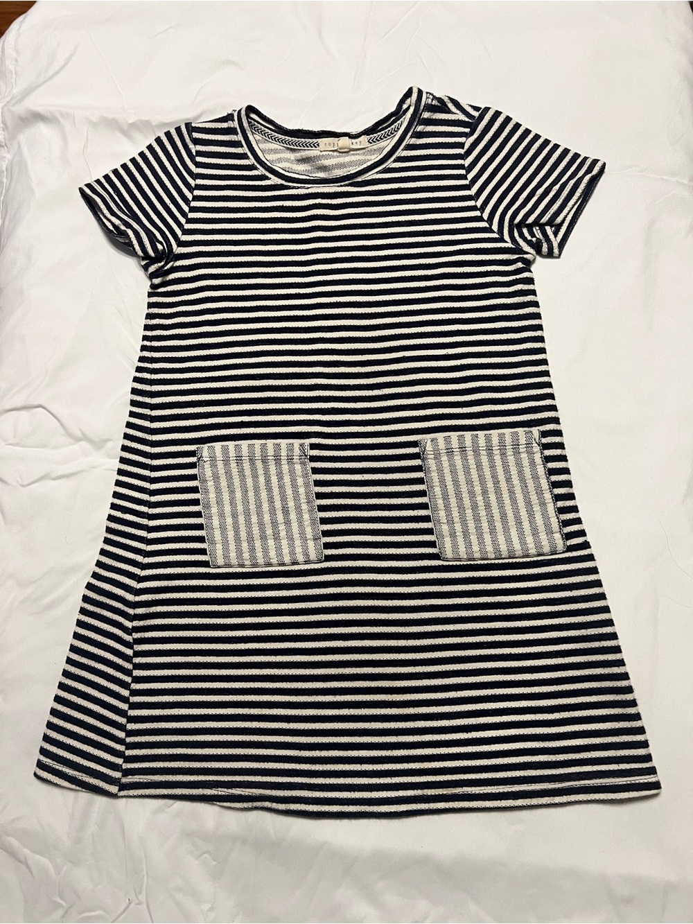 Copper Key Navy and White Striped Pocket GIRLS Dress SIZE  MEDIUM